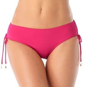 ANNE COLE BERRY Alex Ruched-Side Bikini Swim Bottom size XL NWT